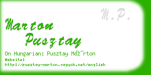 marton pusztay business card